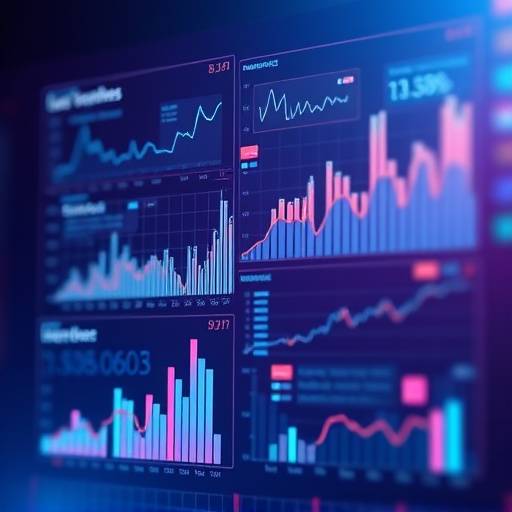 Image abstraite repr√©sentant la science des donn√©es, avec des graphiques et des donn√©es visuelles.